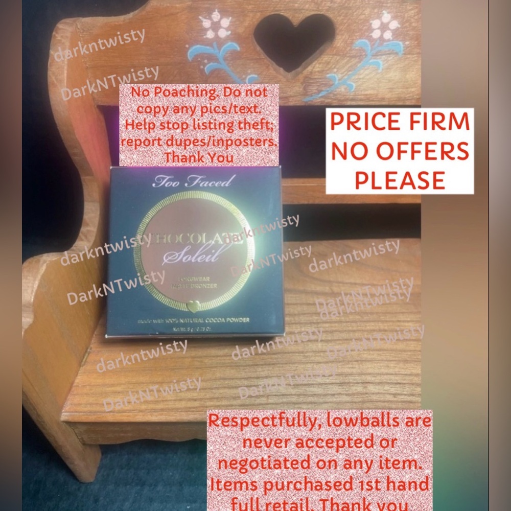 BNIB Too Faced Chocolate Soleil Cocoa Powder Longwear Matte Bronzer compact